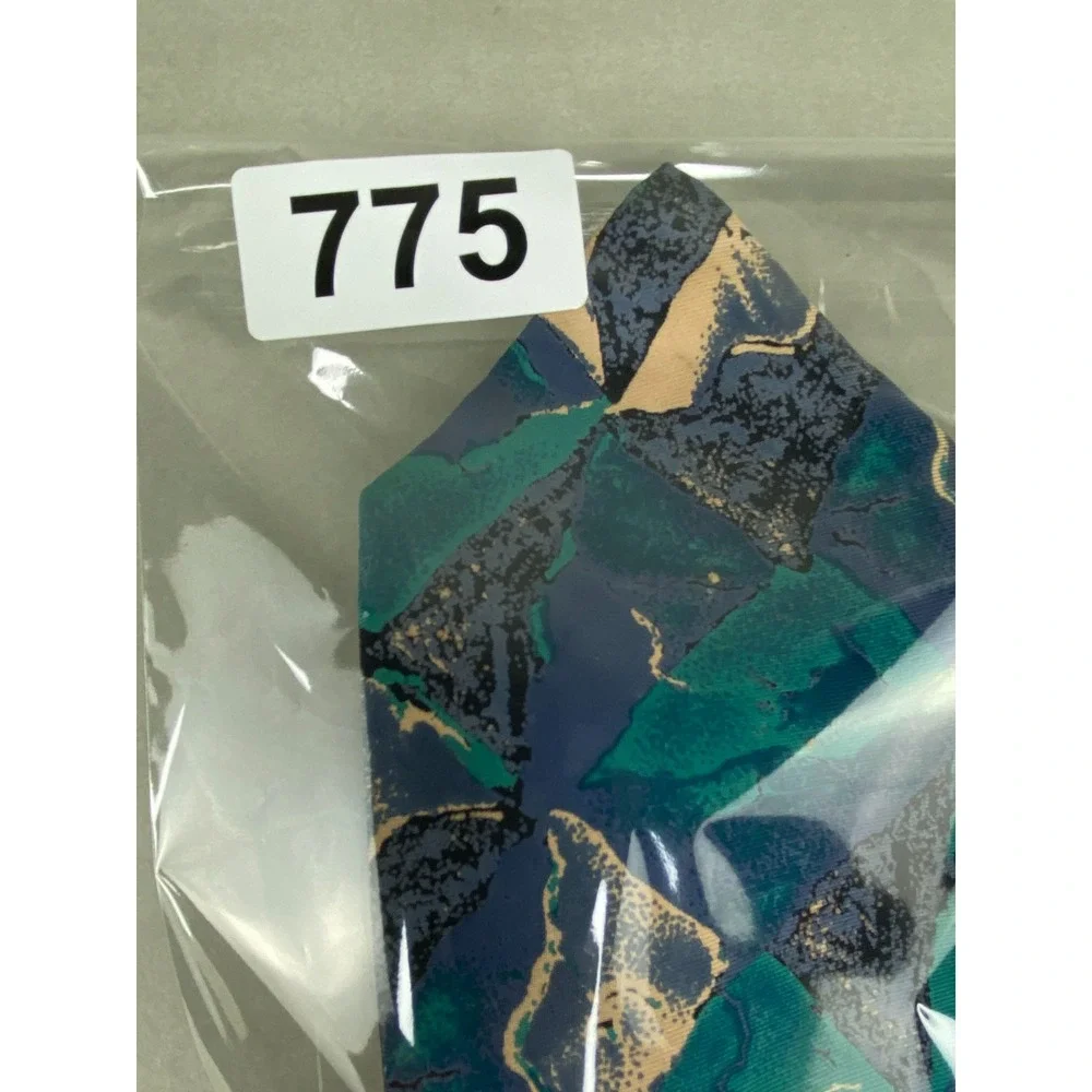 VTG Cardinale Mens Tie Blue Teal Abstract Artsy‎ Geometric Silk Formal 57x4